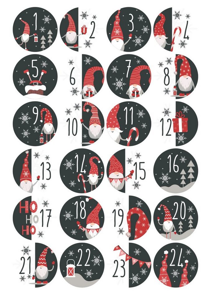 younikat Aufkleber 24 Adventskalender-Zahlen-Aufkleber Bild 3