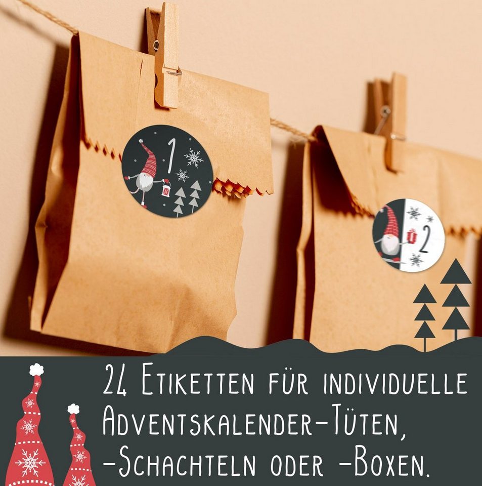 younikat Aufkleber 24 Adventskalender-Zahlen-Aufkleber Bild 4
