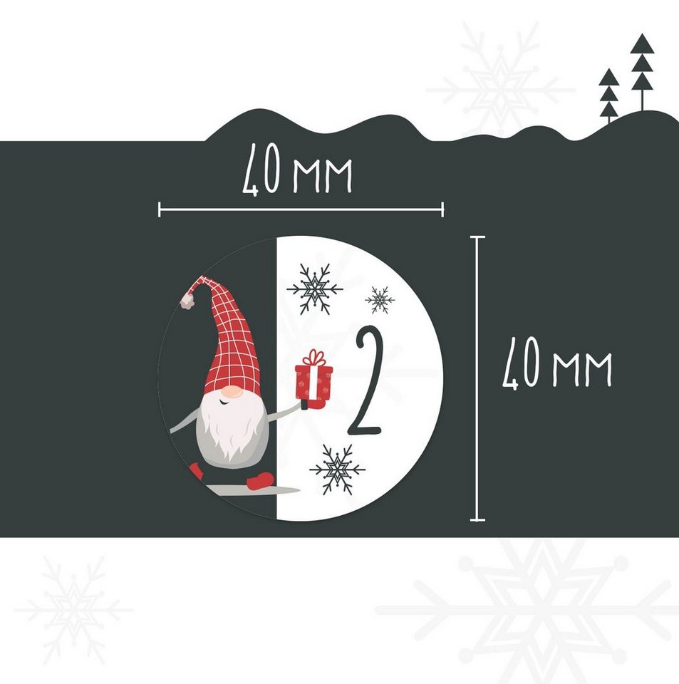 younikat Aufkleber 24 Adventskalender-Zahlen-Aufkleber Bild 5