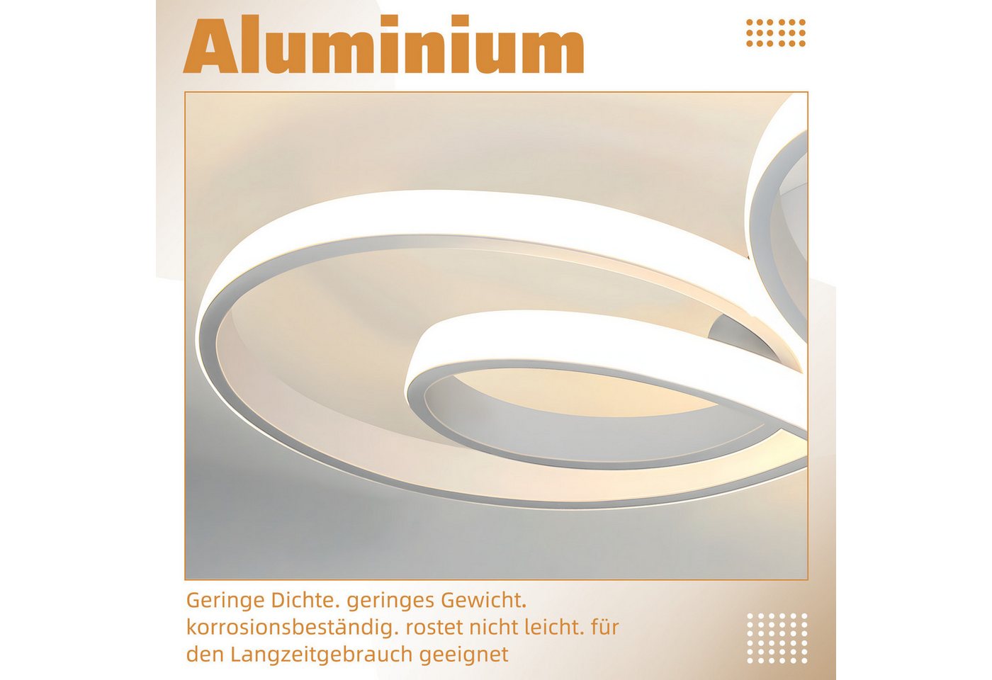 Nettlife LED Deckenleuchte Modern Schwarz Dimmbar Wohnzimmer 65W 40/66/80/100CM deckenlampe, 3000K-Nicht dimmbar, LED fest integriert, Warmweiß, Schlafzimmer, Wohnzimmer, Büro, Arbeitszimmer, Küche Bild 5