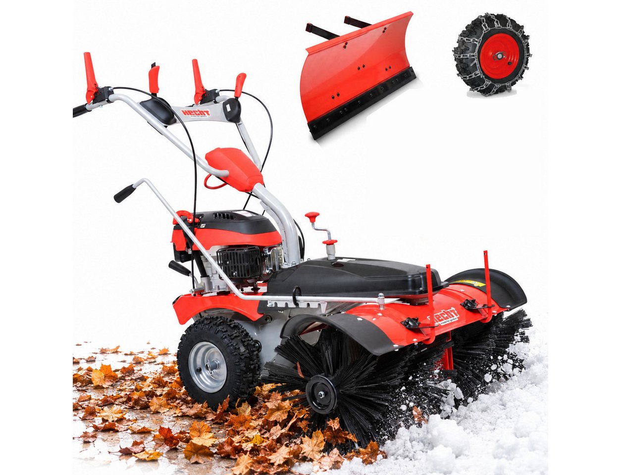 Hecht Benzin-Kehrmaschine 8101 S mit Schneeschild, 100,00 cm Arbeitsbreite, (2-tlg), 6,5 PS, Elektrostart, Schneeketten Bild 5