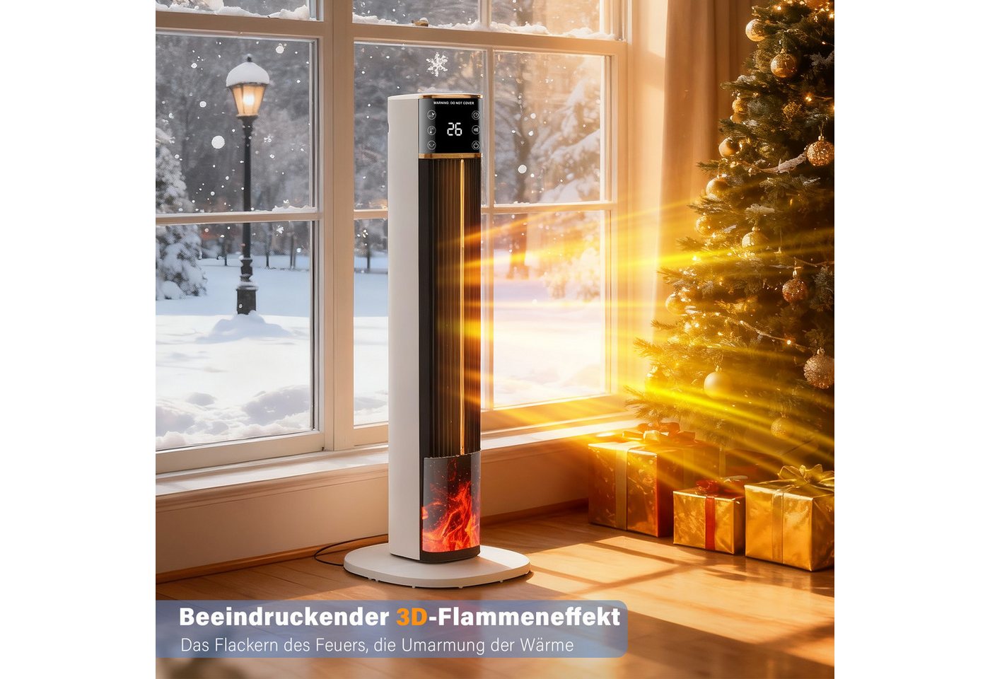 oyajia Heizlüfter Keramikheizlüfter Energiesparend PTC Heizlüfter mit Thermostat Heizung, Automatische Oszillation, Fernbedienung, Display, Timer, Überhitzungs