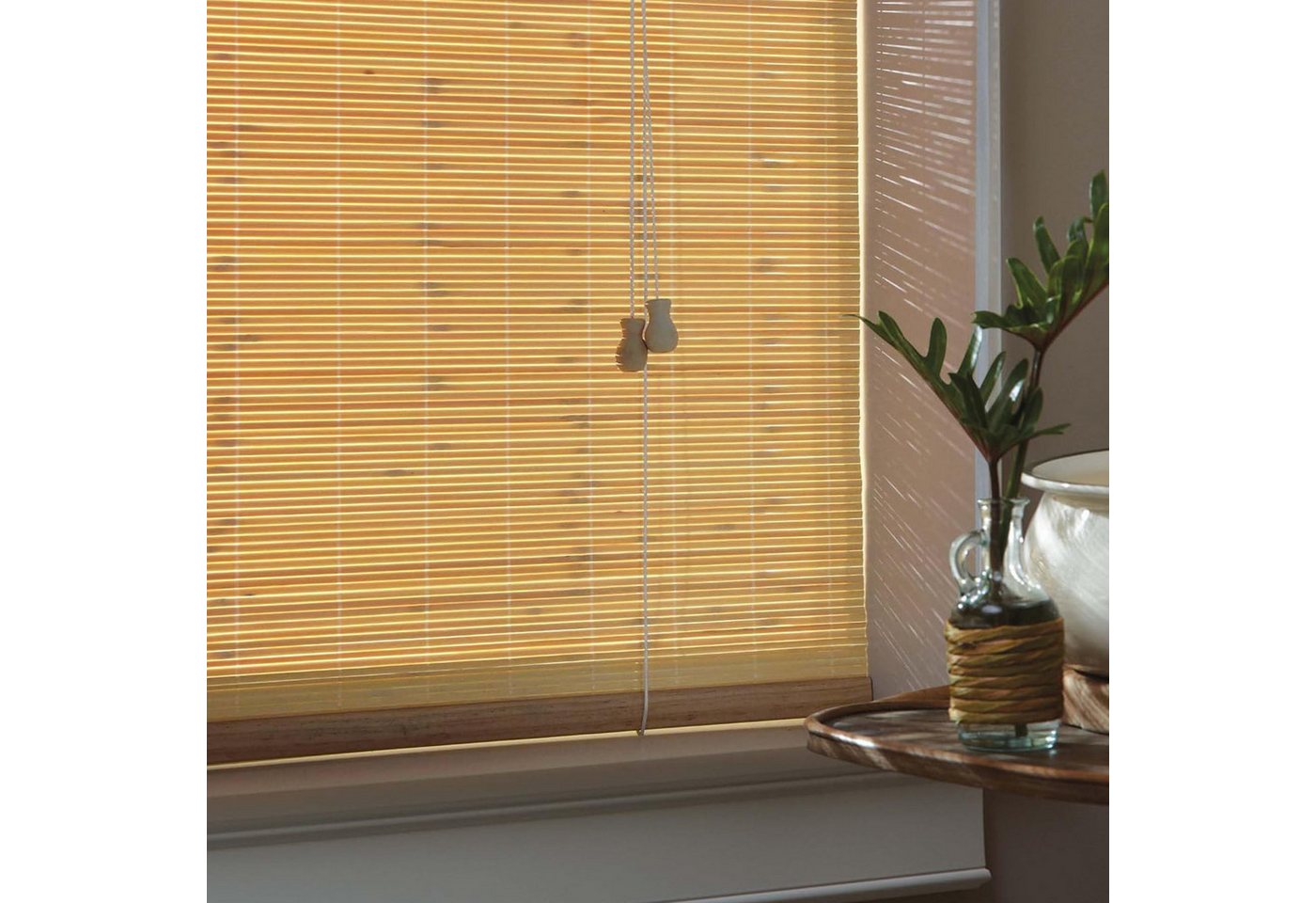 Rollo Bambusrollo Klemmfix, 90 x 220 cm, natur, Victoria M., verdunkelnd, ohne Bohren, freihängend, Klemmfix, Klemmfix, Bambus Bild 2