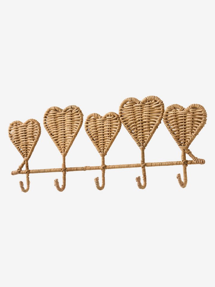 vertbaudet Wandgarderobe Rattan-Wandgarderobe HERZEN mit 5 Kleiderhaken