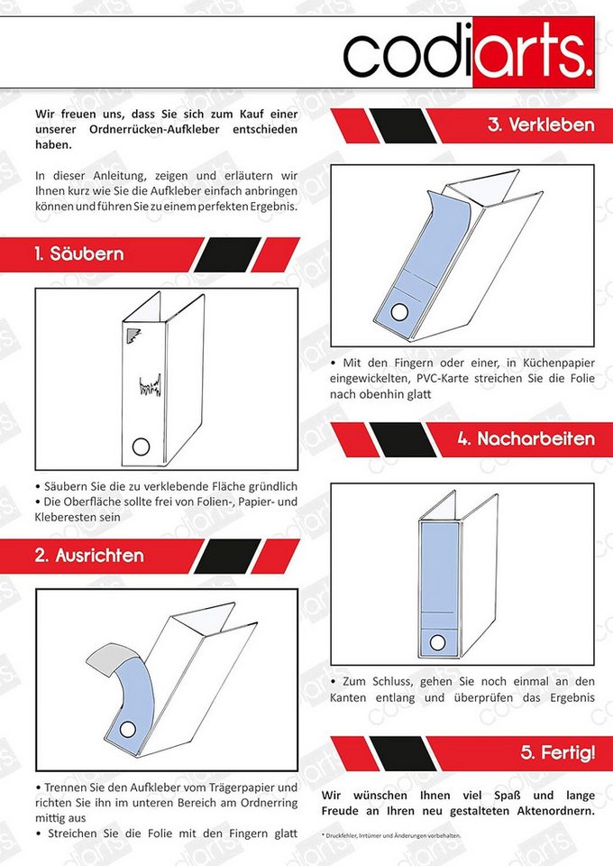 codiarts.® Aktenordner Rücken Sticker für 9 breite Ordner - Motiv: Ornamente Grau & Beige, zum Beschriften Bild 4