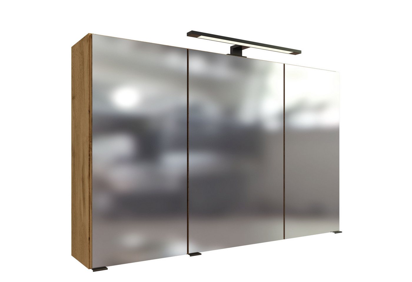 möbelando Waschtisch-Set Manchester, aus MDF in wotaneiche mit 2 Schubladen und 7 Türen. Abmessungen (B/H/T) 160x200x50 cm