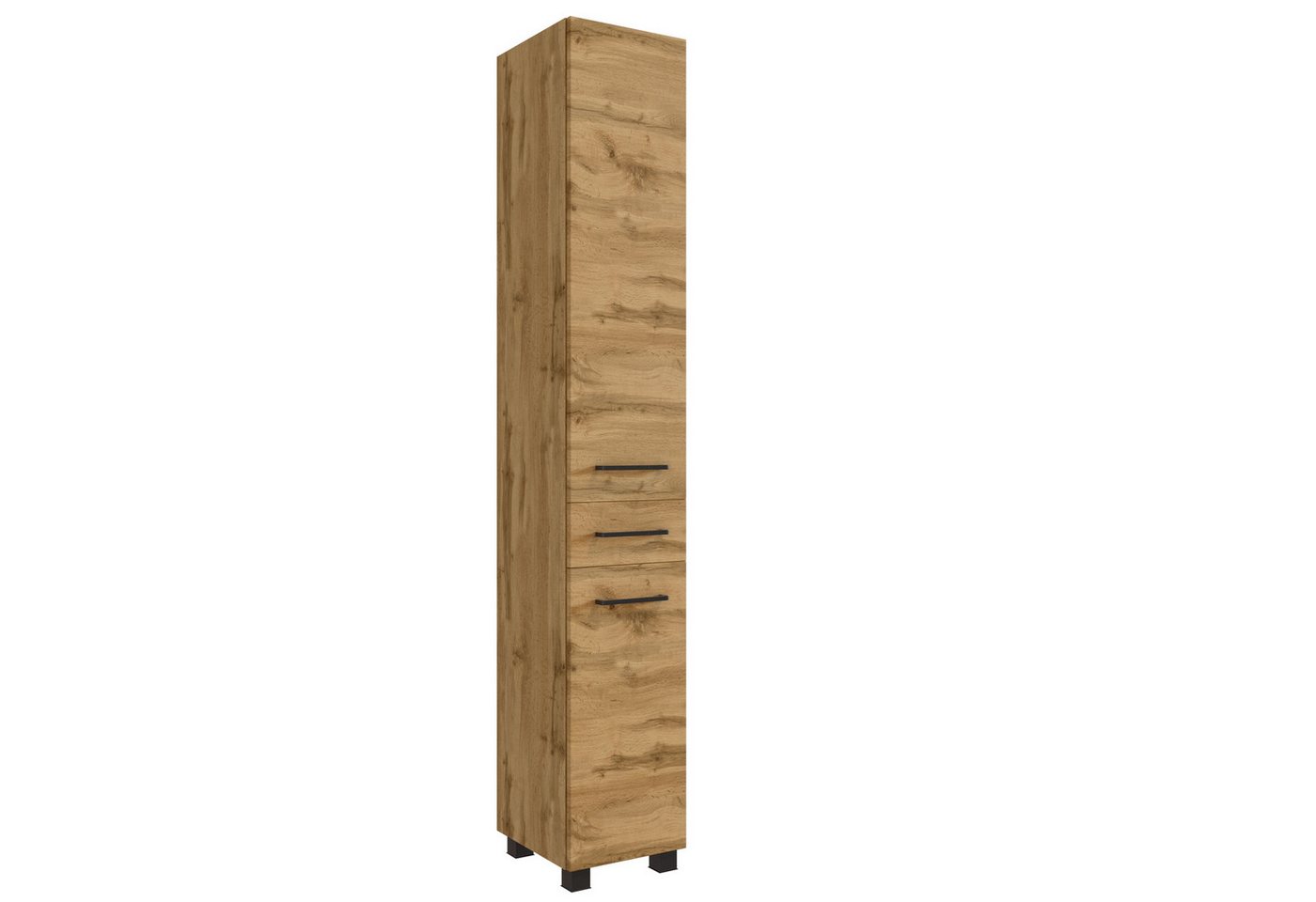 möbelando Waschtisch-Set Manchester, aus MDF in wotaneiche mit 2 Schubladen und 7 Türen. Abmessungen (B/H/T) 160x200x50 cm Bild 3