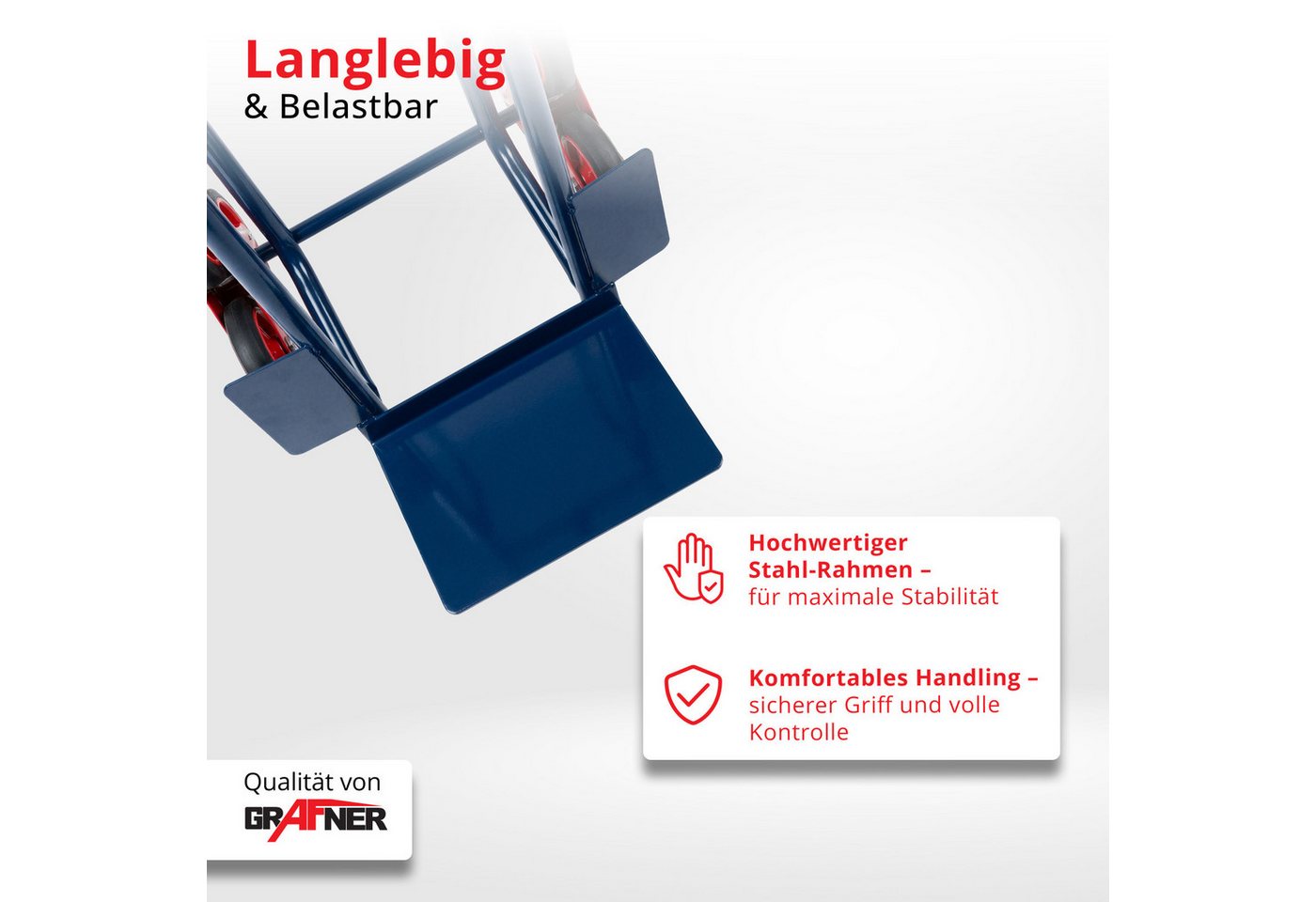 Grafner Treppensackkarre Treppensteiger Sackkarre Transportkarre Handkarre Handwagen, bis 200kg, Treppensteiger, 6 Räder, Stahlrahmen Bild 5