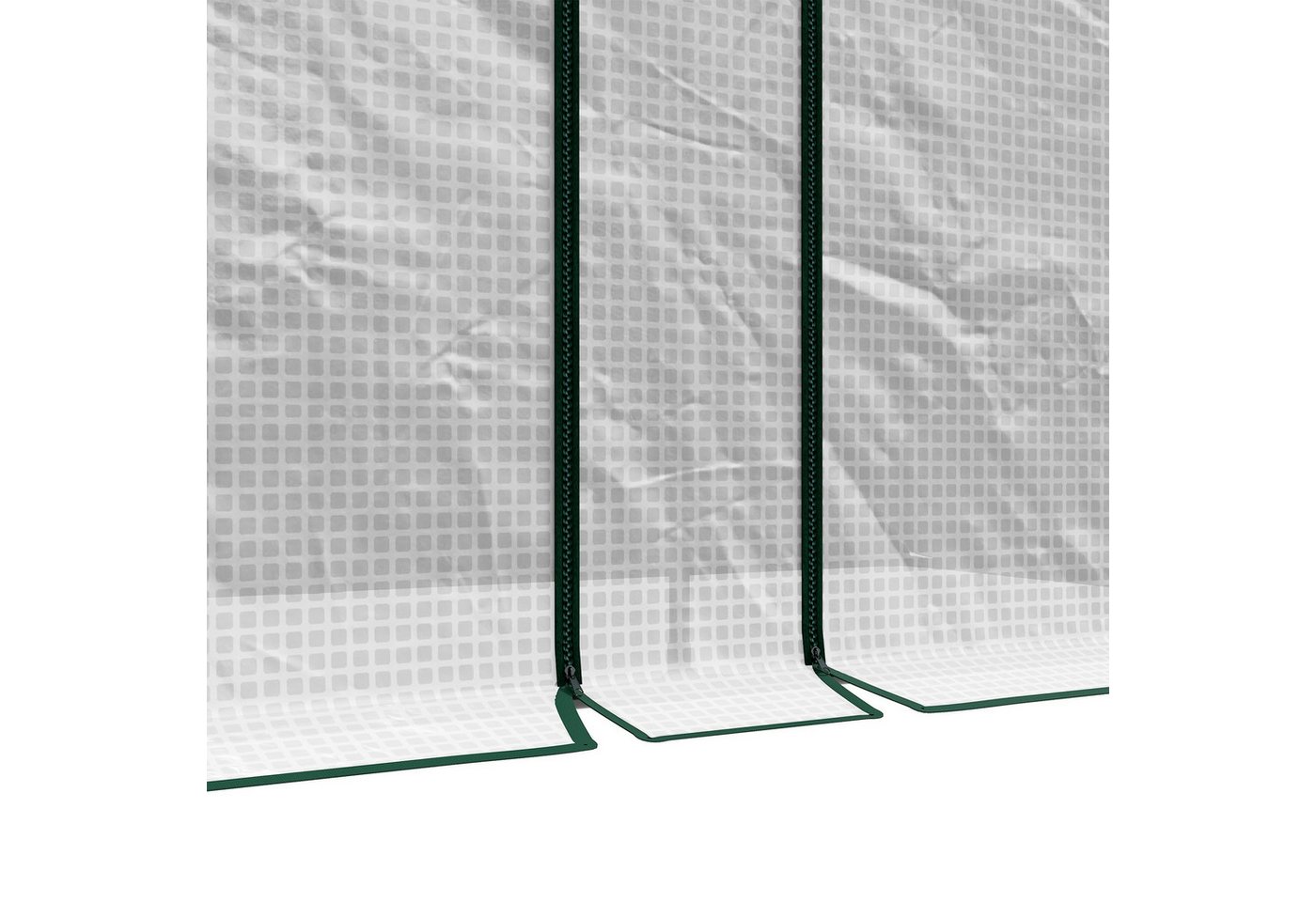 MC Star Gewächshaus 2 m² großes Gartengewächshaus, Maße 2 m (L) x 1 m (B) x 1,78 m (H), 2 aufrollbare Türen mit Reißverschluss, Stahl, hochdichtes PE (140 g/m), UV-beständig, weiß