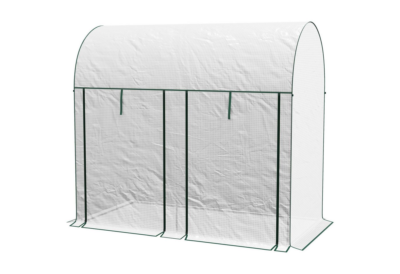 MC Star Gewächshaus 2 m² großes Gartengewächshaus, Maße 2 m (L) x 1 m (B) x 1,78 m (H), 2 aufrollbare Türen mit Reißverschluss, Stahl, hochdichtes PE (140 g/m), UV-beständig, weiß Bild 3