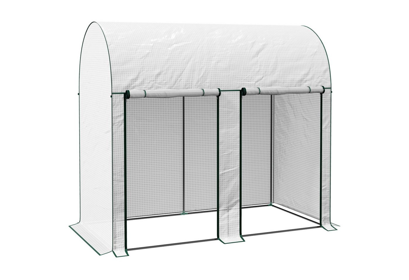 MC Star Gewächshaus 2 m² großes Gartengewächshaus, Maße 2 m (L) x 1 m (B) x 1,78 m (H), 2 aufrollbare Türen mit Reißverschluss, Stahl, hochdichtes PE (140 g/m), UV-beständig, weiß Bild 5