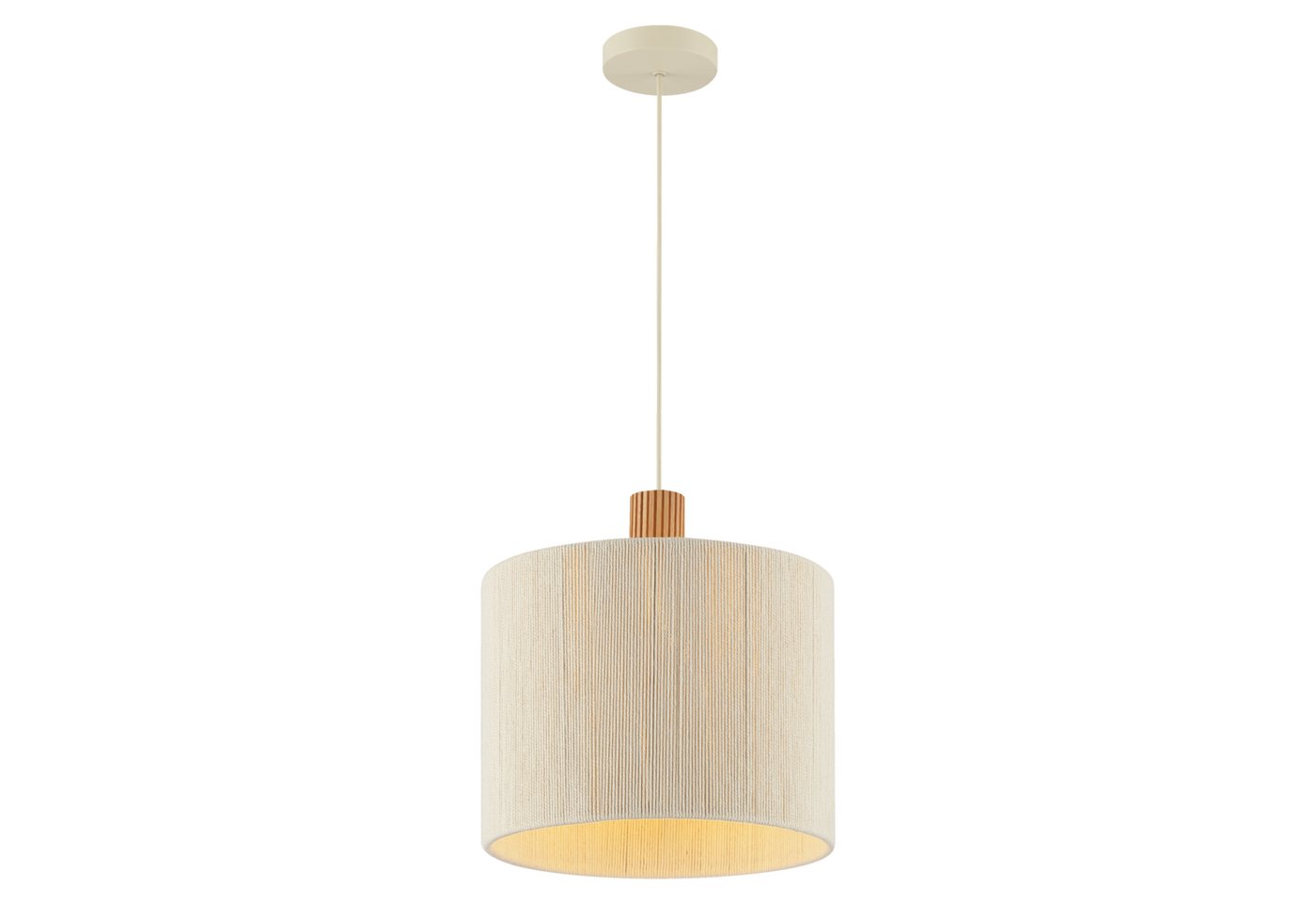 Lightbox Pendelleuchte, ohne Leuchtmittel, Pendelleuchte, Höhe 150 cm, Ø 35 cm, E27 Fassung, Textil Holz, beige Bild 2