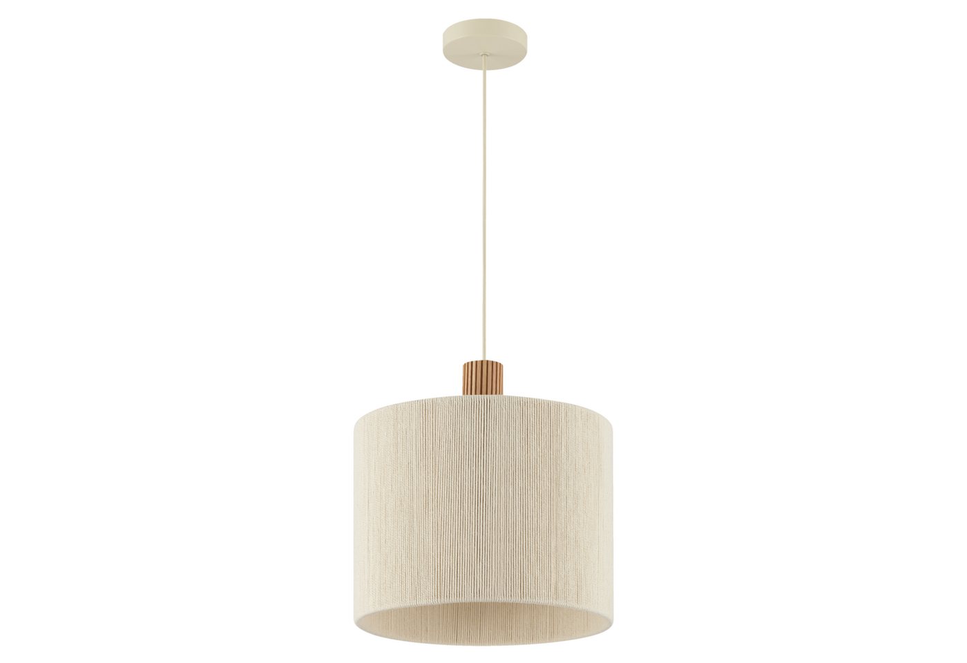 Lightbox Pendelleuchte, ohne Leuchtmittel, Pendelleuchte, Höhe 150 cm, Ø 35 cm, E27 Fassung, Textil Holz, beige Bild 5