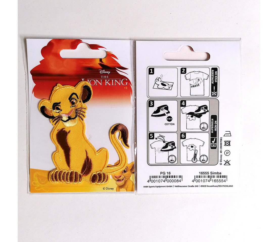 Disney Aufnäher Bügelbild, Aufbügler, Applikationen, Patches, Flicken, zum aufbügeln, Polyester, König Der Löwen Simba Tier - Größe: 7,8 x 6,2 cm Bild 4
