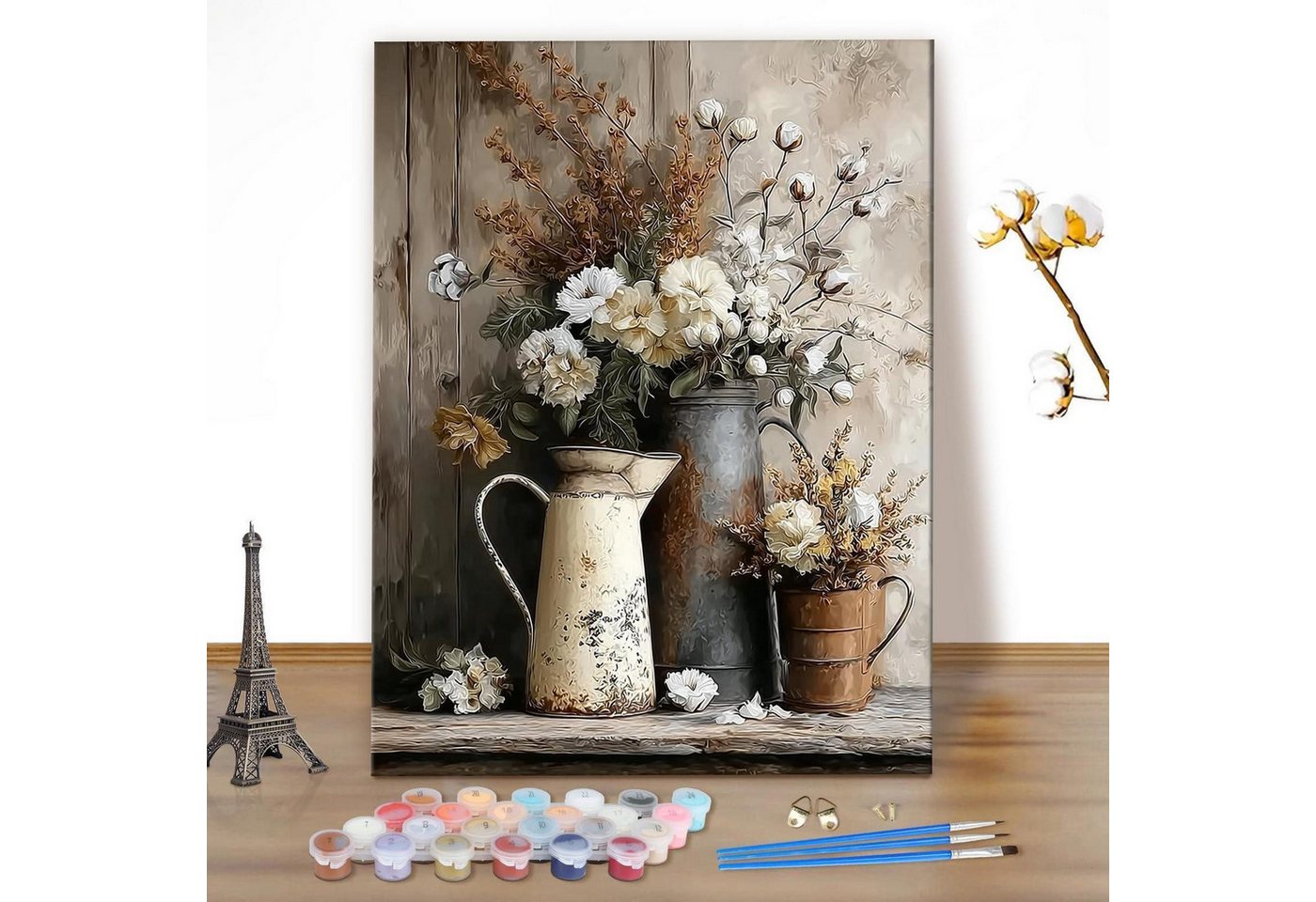 LuxusKollektion Malen nach Zahlen Malen Nach Zahlen Erwachsene Blumen 40x50cm (1-St) Bild 5