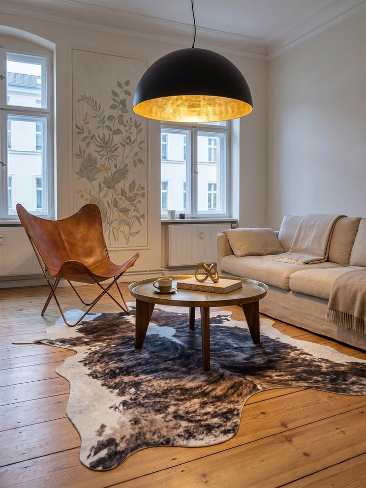 KADIMA DESIGN Teppich GASTEIN Wohnzimmer Schlafzimmer Waschbar Wohnzimmerteppich Leicht, Sonderform, Höhe: 5 mm, 100x135 cm, Esszimmer Webteppich Strapazierfähig Waschbar