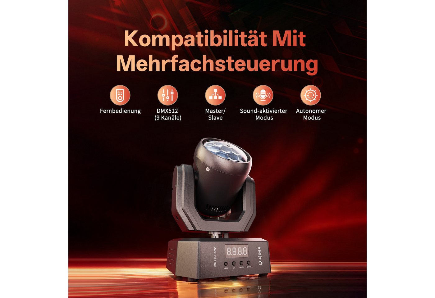 ZonQoonz Discolicht 50W Mini Magic Ball Beam Pattern Moving Head Scheinwerfer für Partys