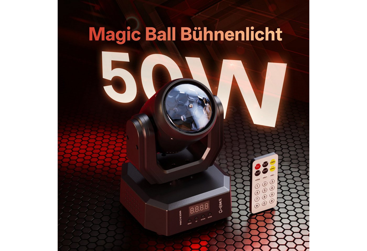 ZonQoonz Discolicht 50W Mini Magic Ball Beam Pattern Moving Head Scheinwerfer für Partys Bild 4