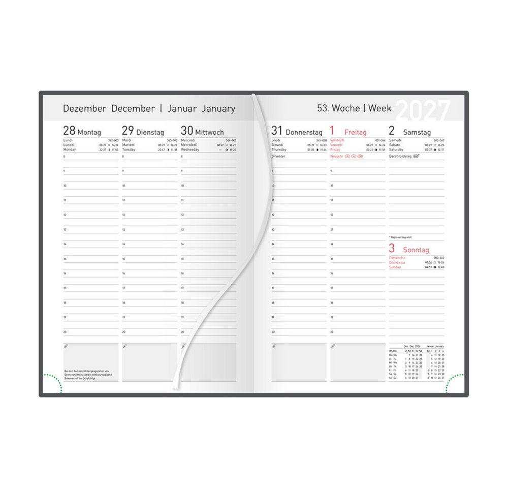 Idena Schreibtischkalender Wochenkalender 2027 XL - schwarz Bild 2