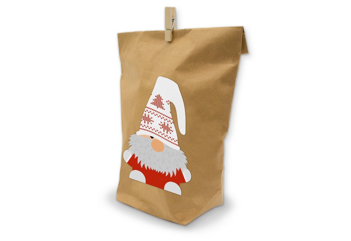 itenga Geschenkpapier Geschenktüten Set Wichtelbande Weihnachten Klammern + Sticker Bild 4