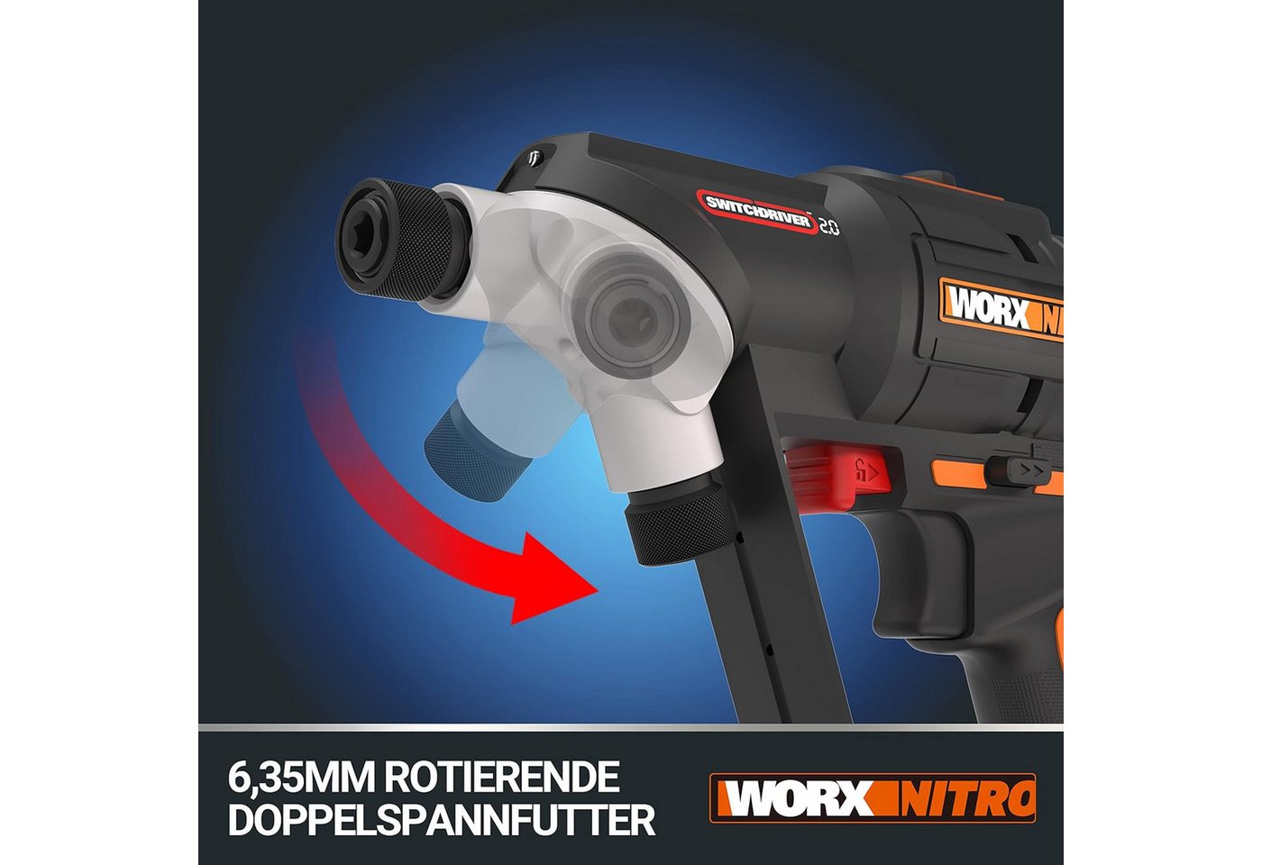 Worx Akku-Bohrschrauber Worx Akku-Bohrschrauber WX177.9 Switchdriver ohne Akku und Ladegerät, max. 1700,00 U/min Bild 3