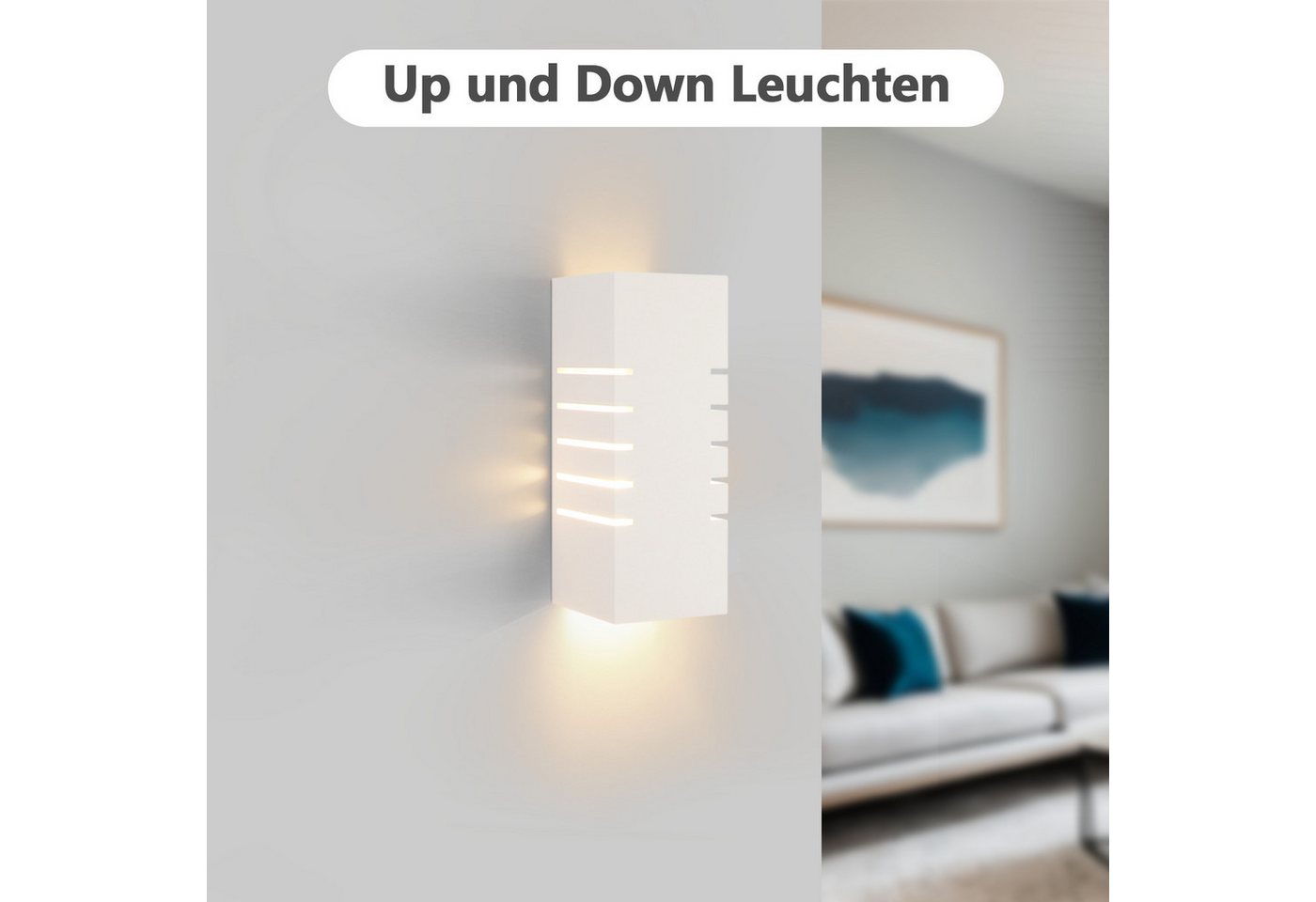 ZMH Wandleuchte innen Weiß 1/2 Stück E14 Modern Wandlampe Schlafzimmer Flur, ohne Leuchtmittel, 2 Stück,Max.40,Flurlampe,auch für Wohnzimmer und Esszimmer Bild 3