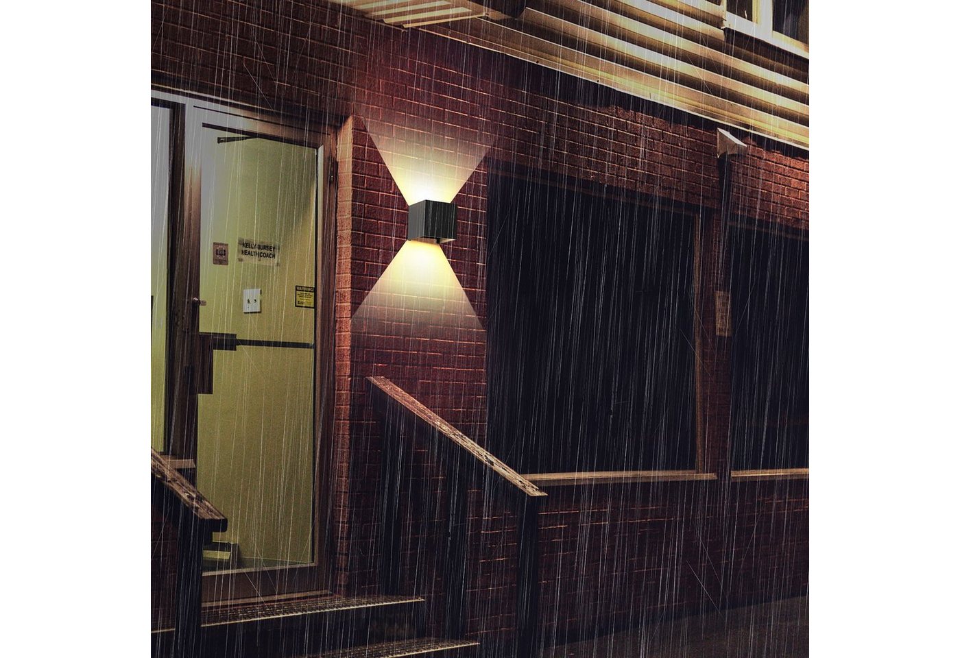 ZMH LED Außen-Wandleuchte innen/Außen Schwarz Wandlampe 3000K Treppenlampe Wand 5W/7W, LED fest integriert, Warmweiß, 7W,IP54,1 Stück,Treppenlampe,Flurlampe,wandlampe aussen Bild 5