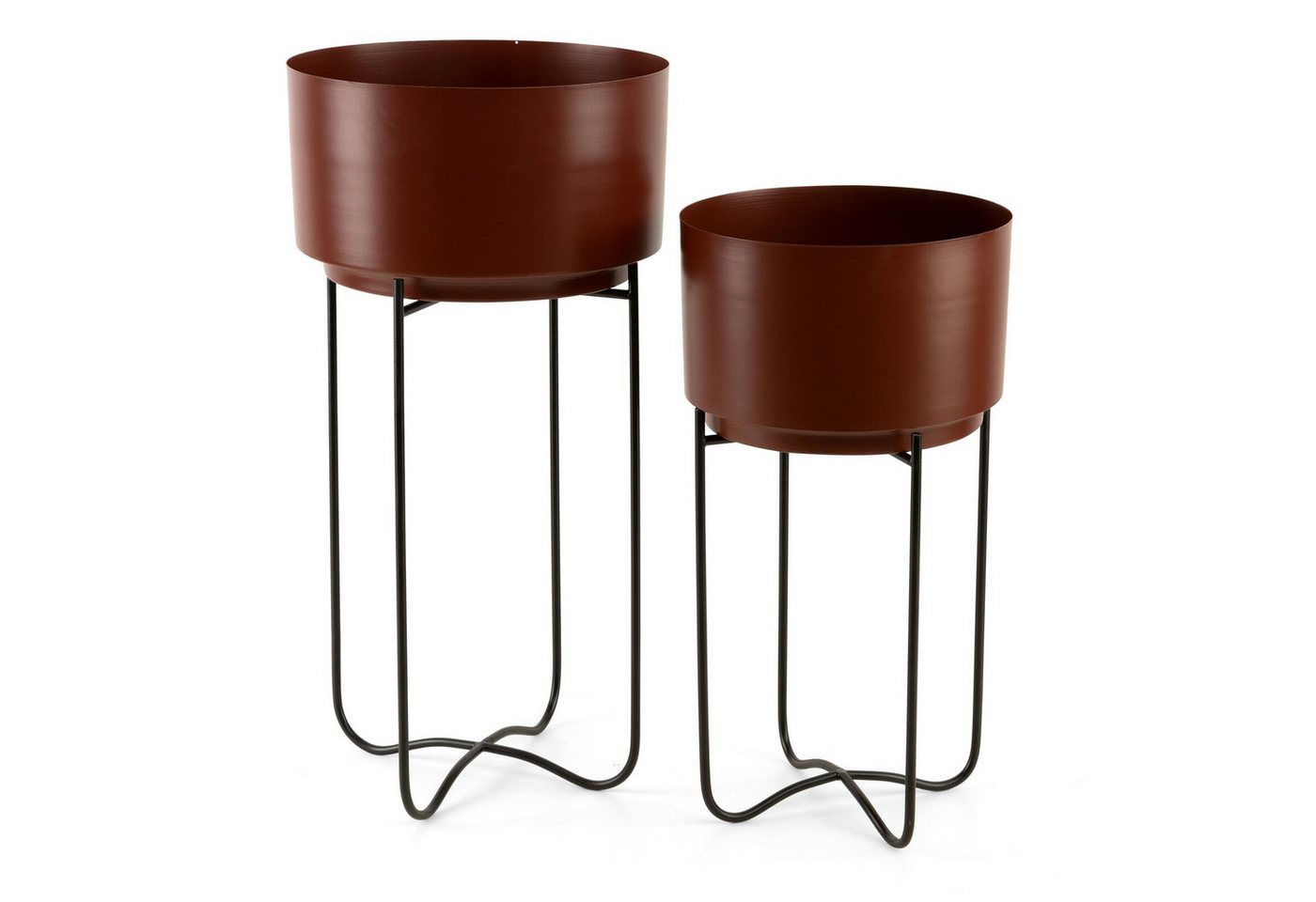 Eurofirany Blumentopf Blumentopf, Blumetopf mit elegantem Ständer aus Metall Gold Schwarz Weiß Blau