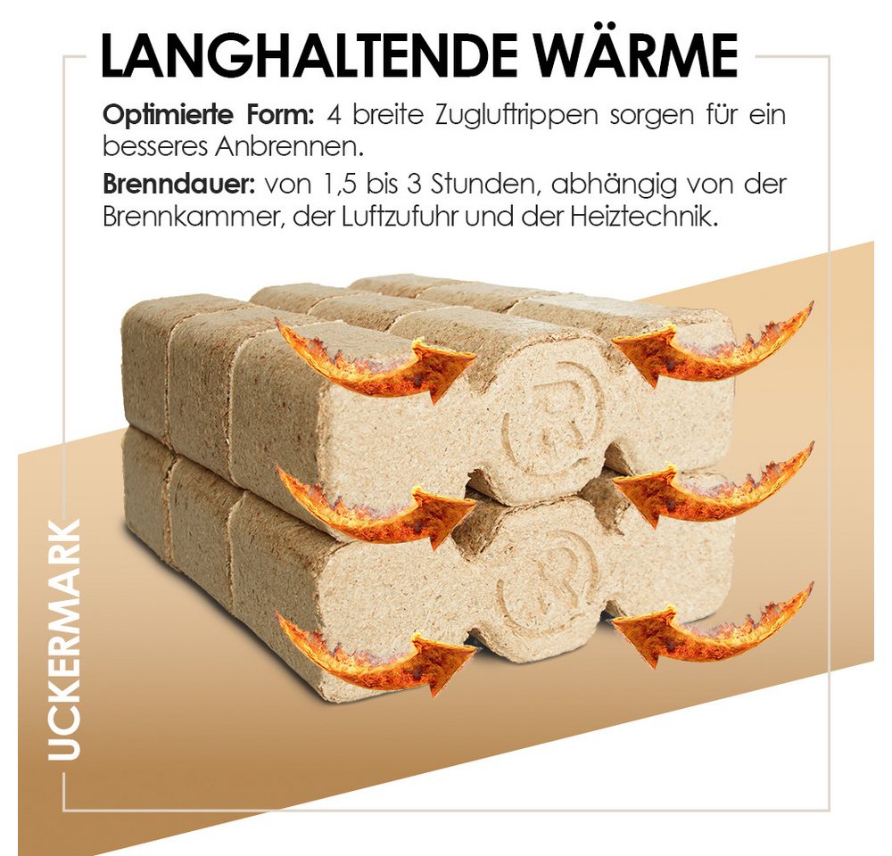JSM-Brennholz Holzbriketts Uckermark Holzbriketts auf Palette, 20 kg, Regionale Herstellung in Deutschland