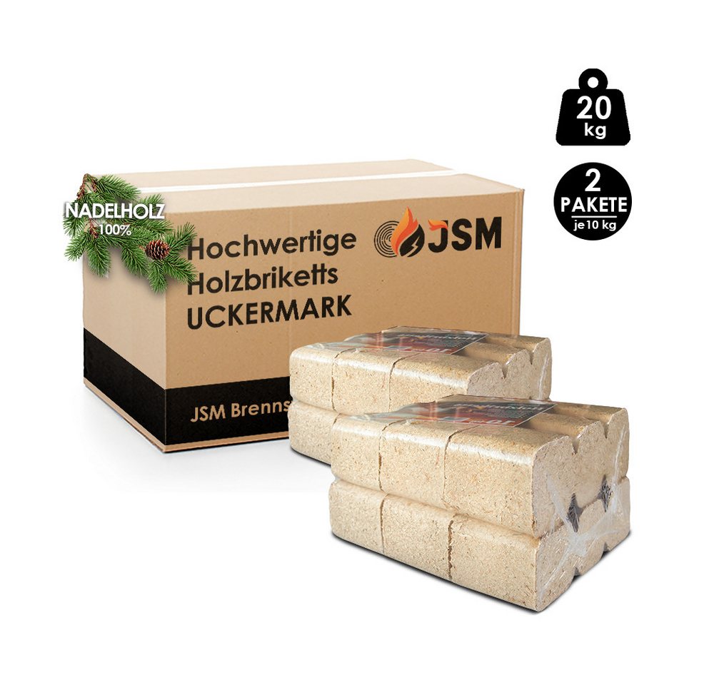 JSM-Brennholz Holzbriketts Uckermark Holzbriketts auf Palette, 20 kg, Regionale Herstellung in Deutschland Bild 5