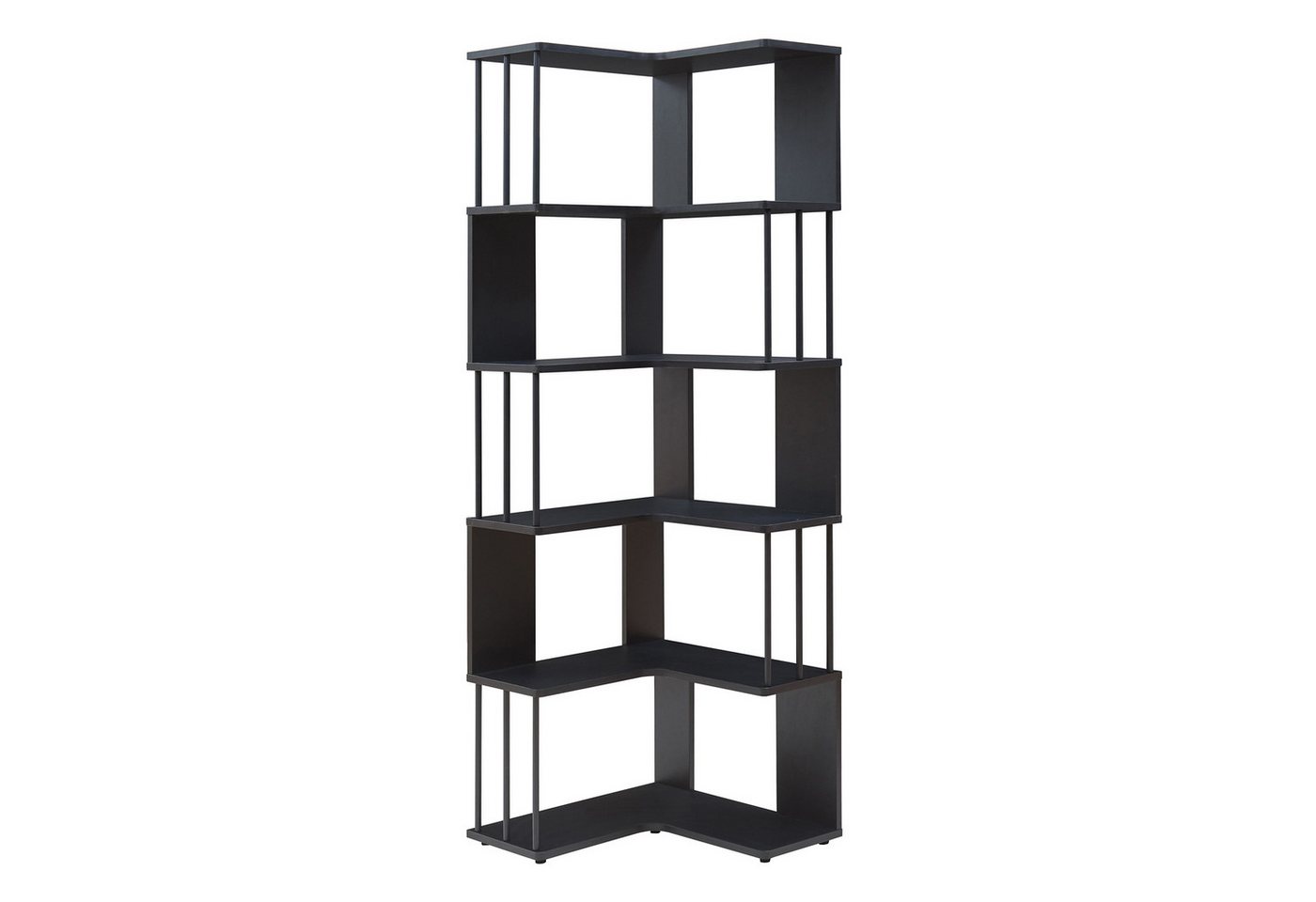en.casa Eckregal, »Afrel« 160 x 54x 54 cm mit 5 Ebenen Schwarz