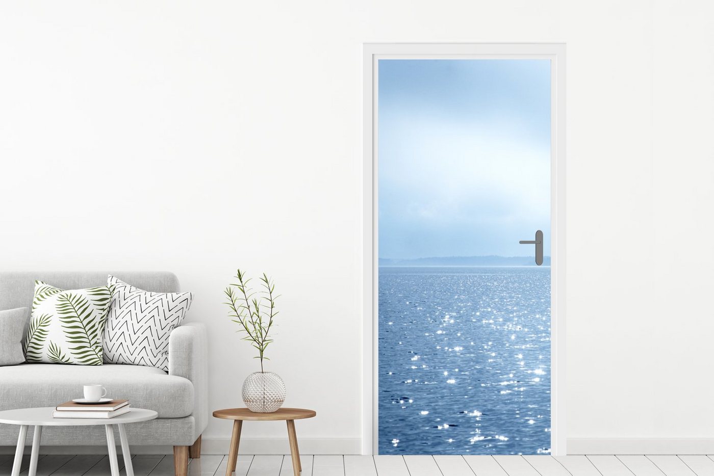 MuchoWow Türtapete Sommer - Meer - Berge, Matt, bedruckt, (1 St), Selbstklebende Tapete, Folie für Möbel, 75x205 cm Bild 4