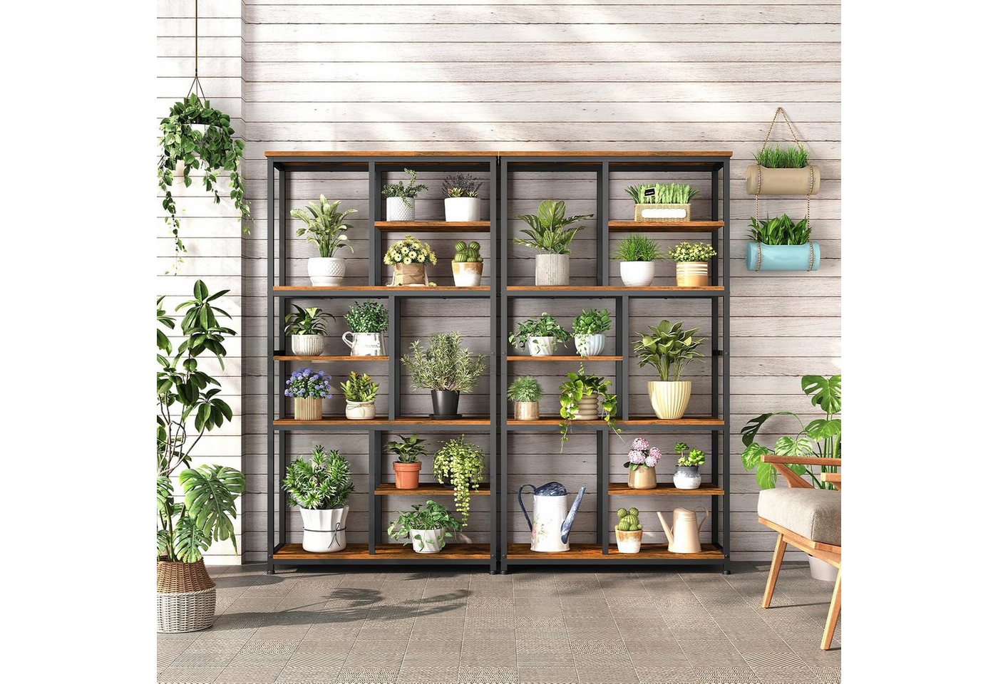 Hoobro Bücherregal Büroregal Standregal mit 4 verstellbaren Füßen, vertikales Regal Bild 4