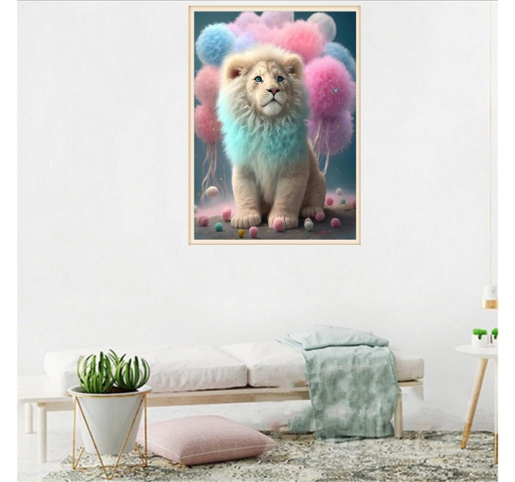 Venicce Love Kreativset Diamond Painting Bilder, Diamant Painting Malerei Set – bunter Löwe, (1-tlg) Bild 5