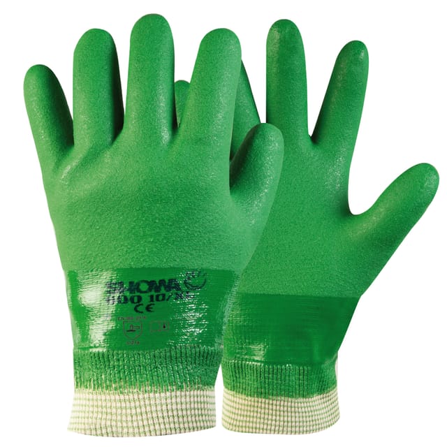 600 Nahtloser Arbeitshandschuh wasserdicht Baumwolle pvc Zwecke 9/L - Showa