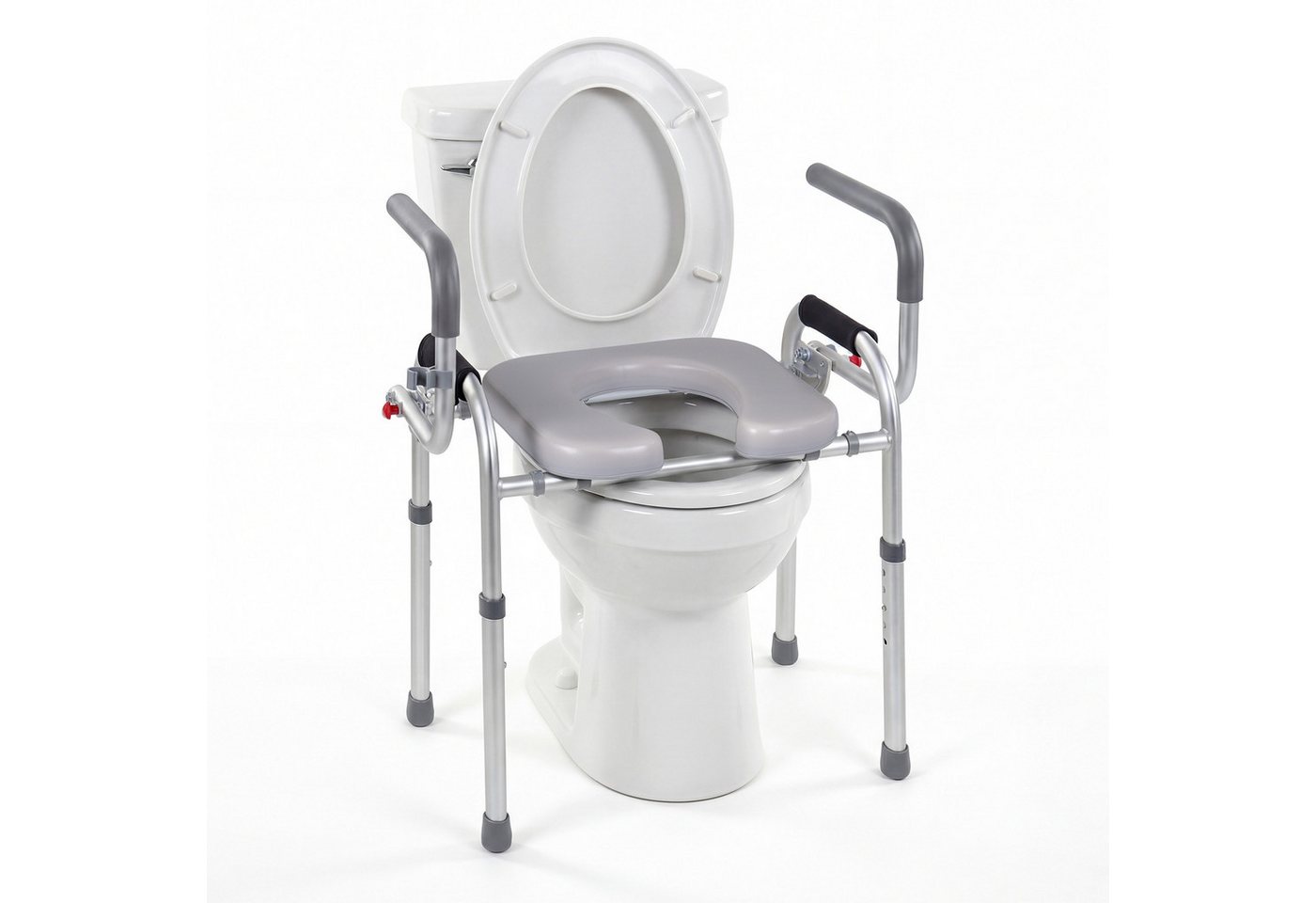 COSTWAY WC-Aufstehhilfe Toilettensitzerhöhung mit Griff, belastbar bis 136 kg
