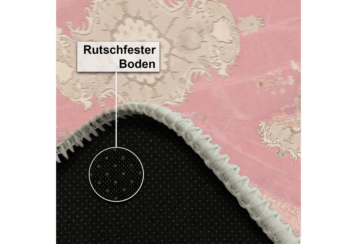 Bamyum Teppich Lix Teppich mit Chenille-Druck, Waschbarer, Antibakteriell Teppich Bild 5