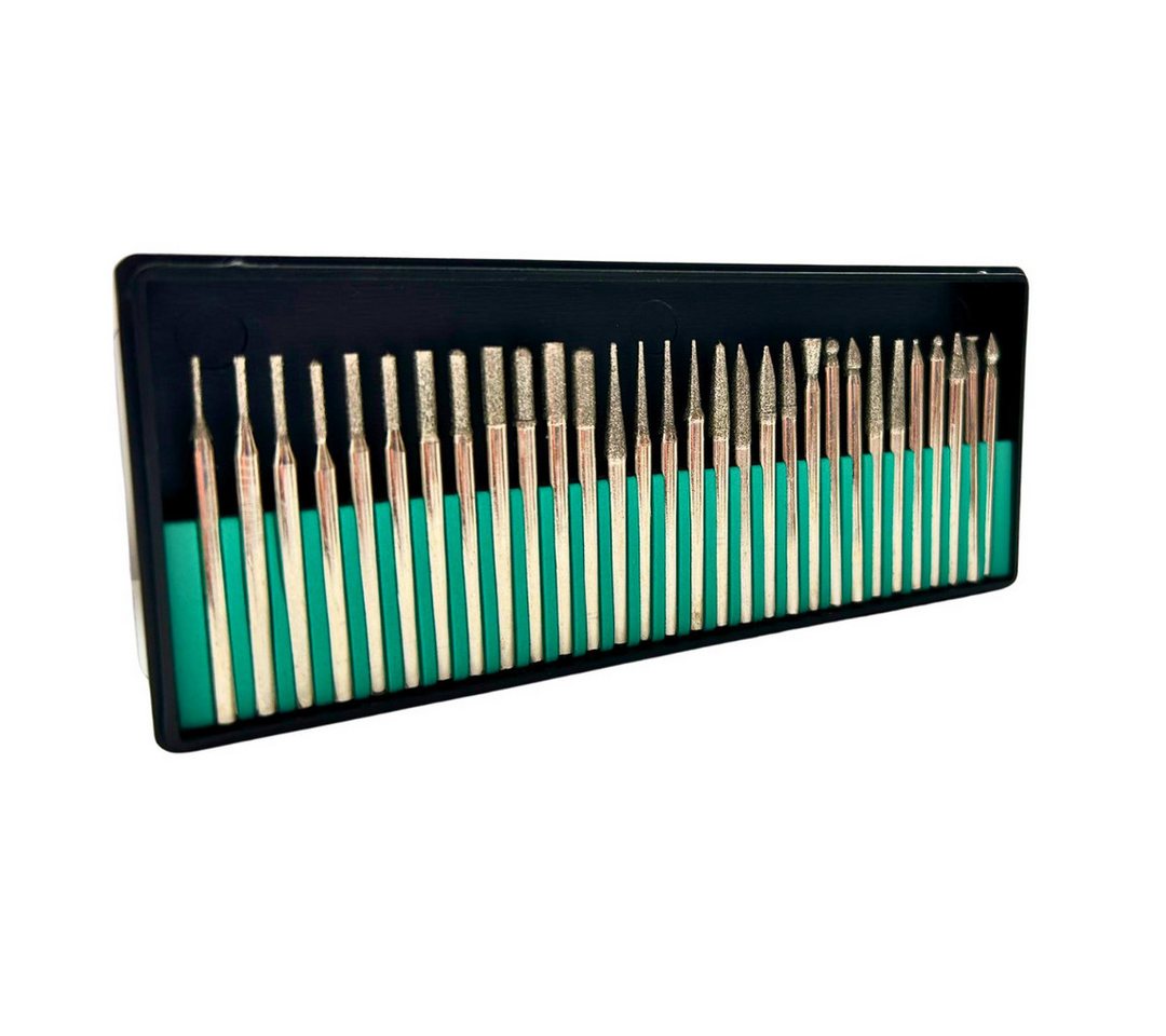 RACEL Schleifstift 30tlg Diamant Schleifstifte Fräser Set Dremel Glas Keramik Stahl, Set, 30-St., Set, 30-teilig, diamantbeschichtet