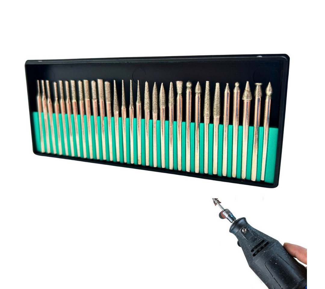 RACEL Schleifstift 30tlg Diamant Schleifstifte Fräser Set Dremel Glas Keramik Stahl, Set, 30-St., Set, 30-teilig, diamantbeschichtet Bild 4
