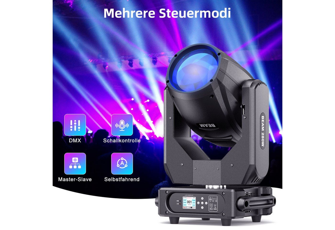ZonQoonz Discolicht 280W Moving-Head-Scheinwerfer Regenbogeneffekt für Hochzeiten Partys Bild 3