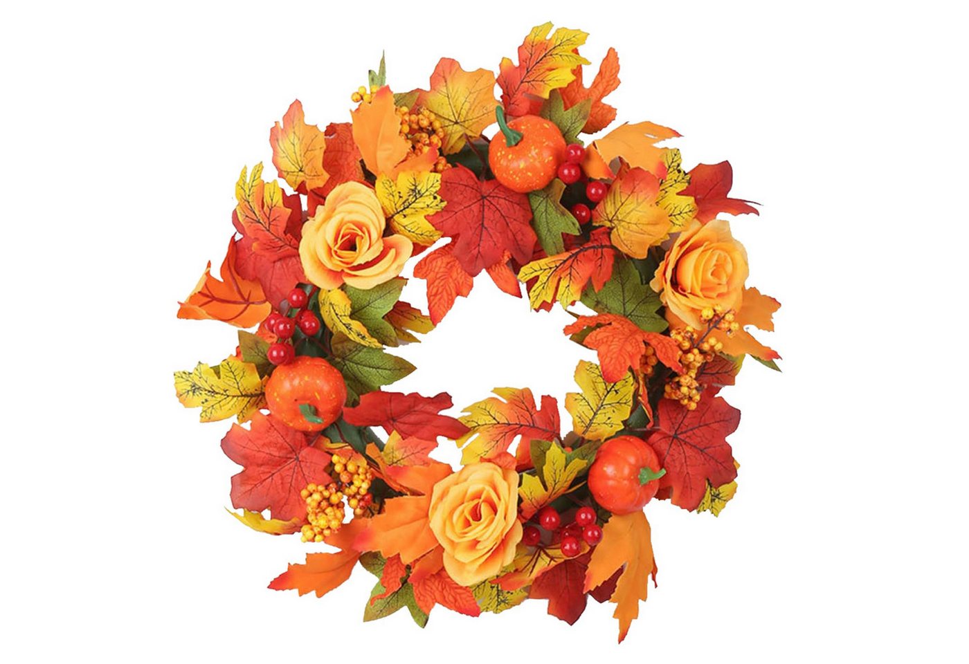 Coonoor Dekokranz Türkranz Herbst 45 cm Herbstkranz Haustür Künstliche Ahornblätte, für Haustür Kamin und Wandkranz Herbst Dekoration Wiederverwendbar Bild 4