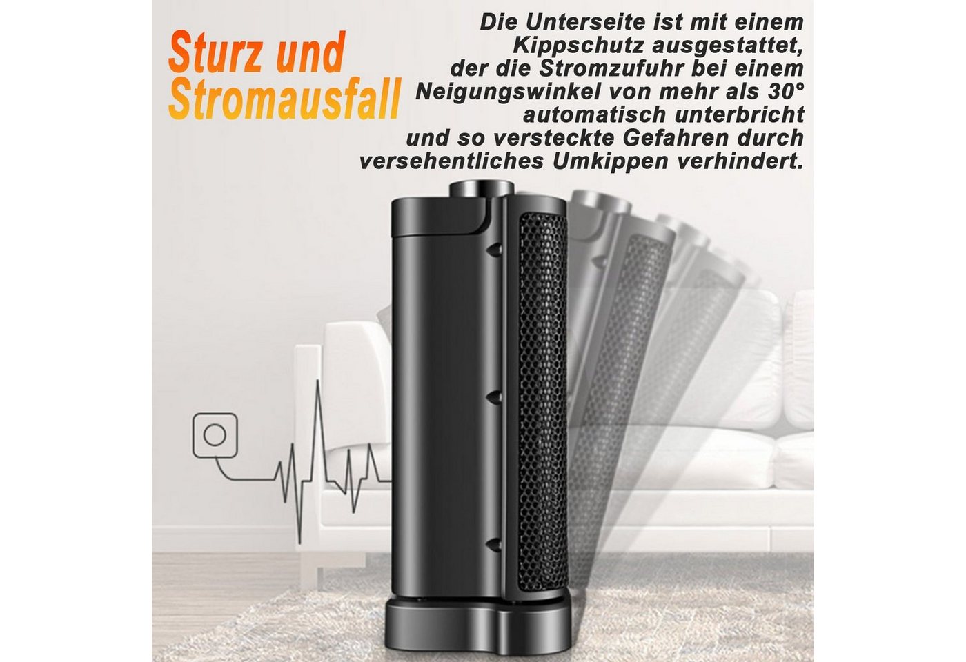 Fine Life Pro Heizgerät 1500 Watt Heizlüfter - Tragbare Wärmequelle für kalte, 1500 W, Tage mit Sicherheitsfunktionen und stufenloser Temperaturregelung Bild 2