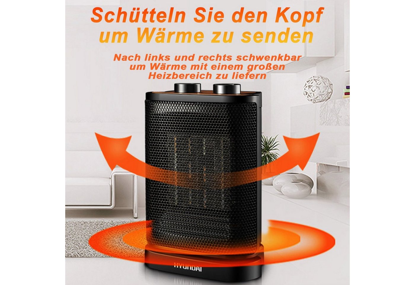 Fine Life Pro Heizgerät 1500 Watt Heizlüfter - Tragbare Wärmequelle für kalte, 1500 W, Tage mit Sicherheitsfunktionen und stufenloser Temperaturregelung Bild 3