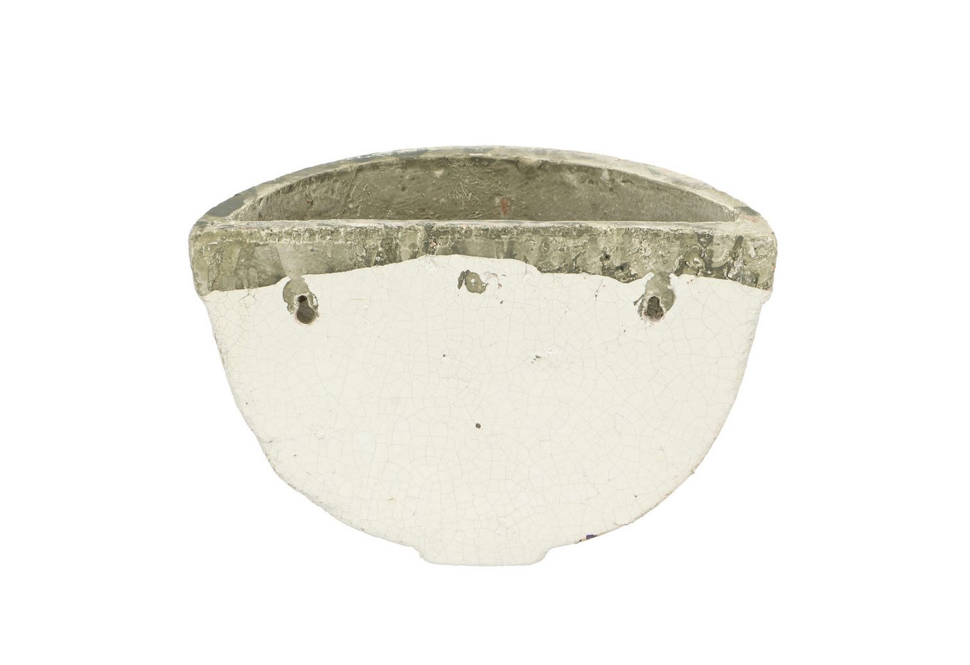 Dekowunder Pflanzschale Aged Ceramic Wand-Pflanzkorb Hängekorb Wand Topf halbrund Landhaus Bild 3