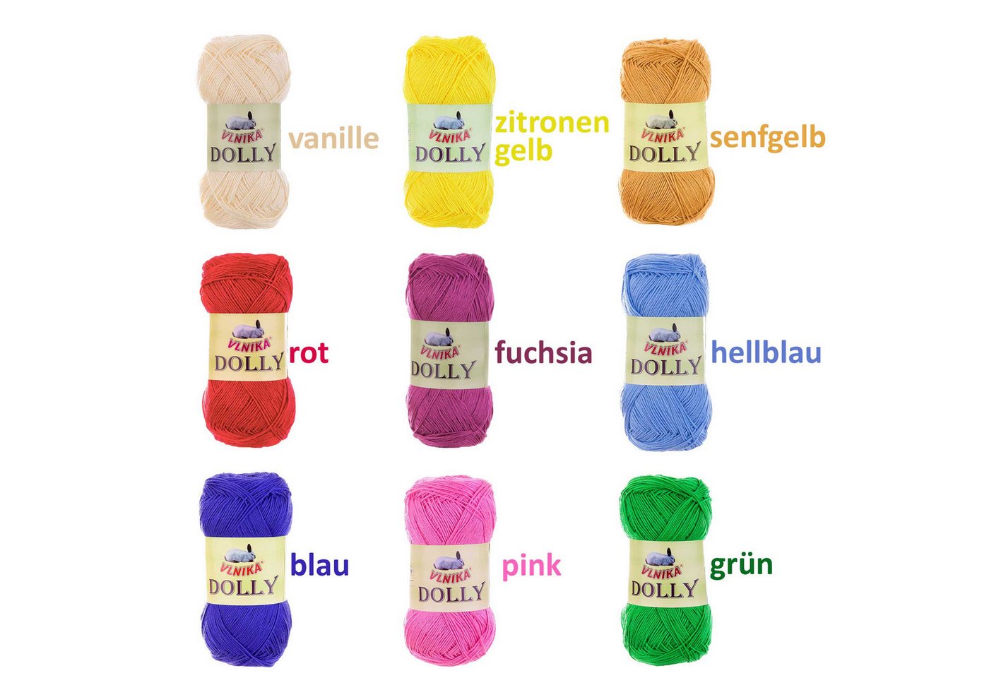 maDDma 5 x 100g Strickgarn Dolly Uni Häkelgarn Handstrickgarn Wolle Farbwahl Häkelwolle, 350 m (Sperpaket (5 x 100g Knäuel), pink Bild 4