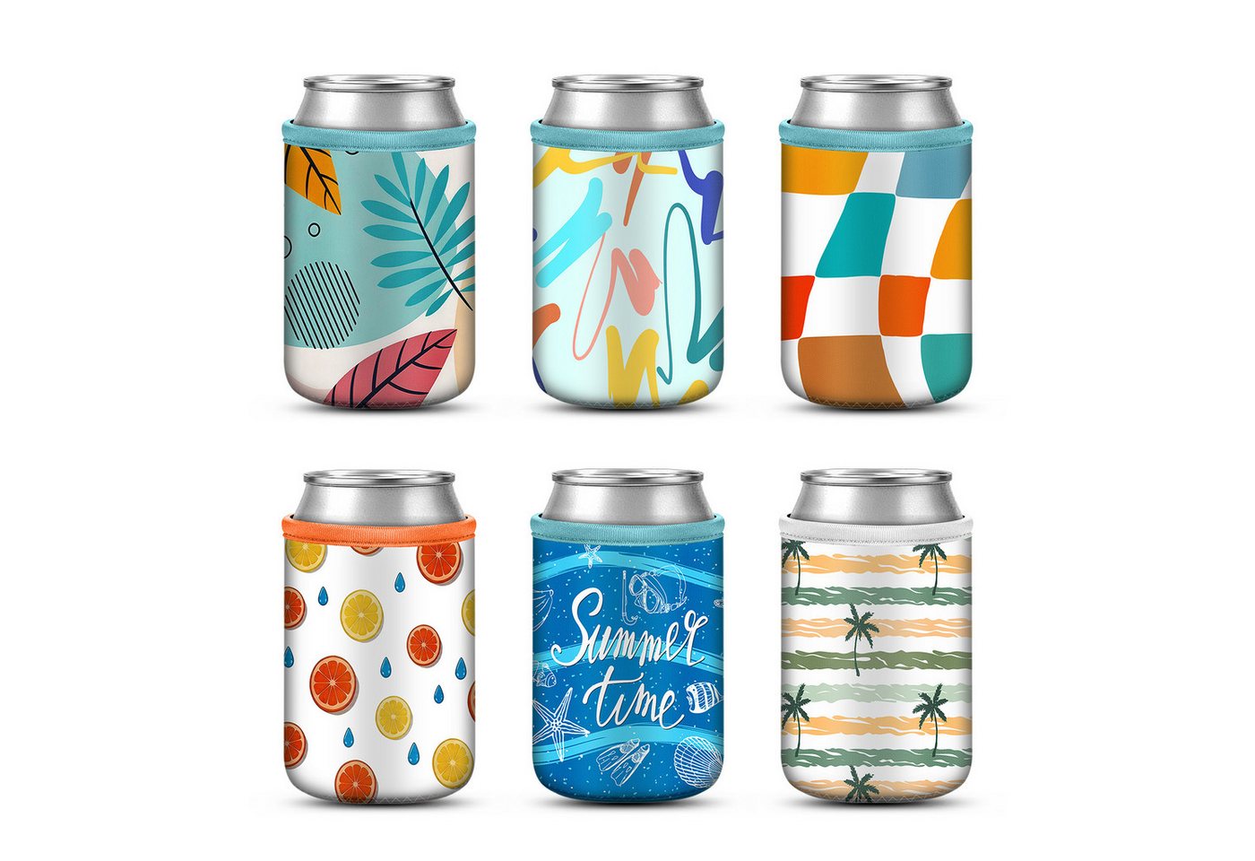Fintie Outdoor-Flaschenkühler Bierdosen-Kühlhülle Wiederverwendbare Getränkekühler 6 Farben, isolierte Neopren-Getränkehüllen für Bierflaschen und Limonaden 335ml