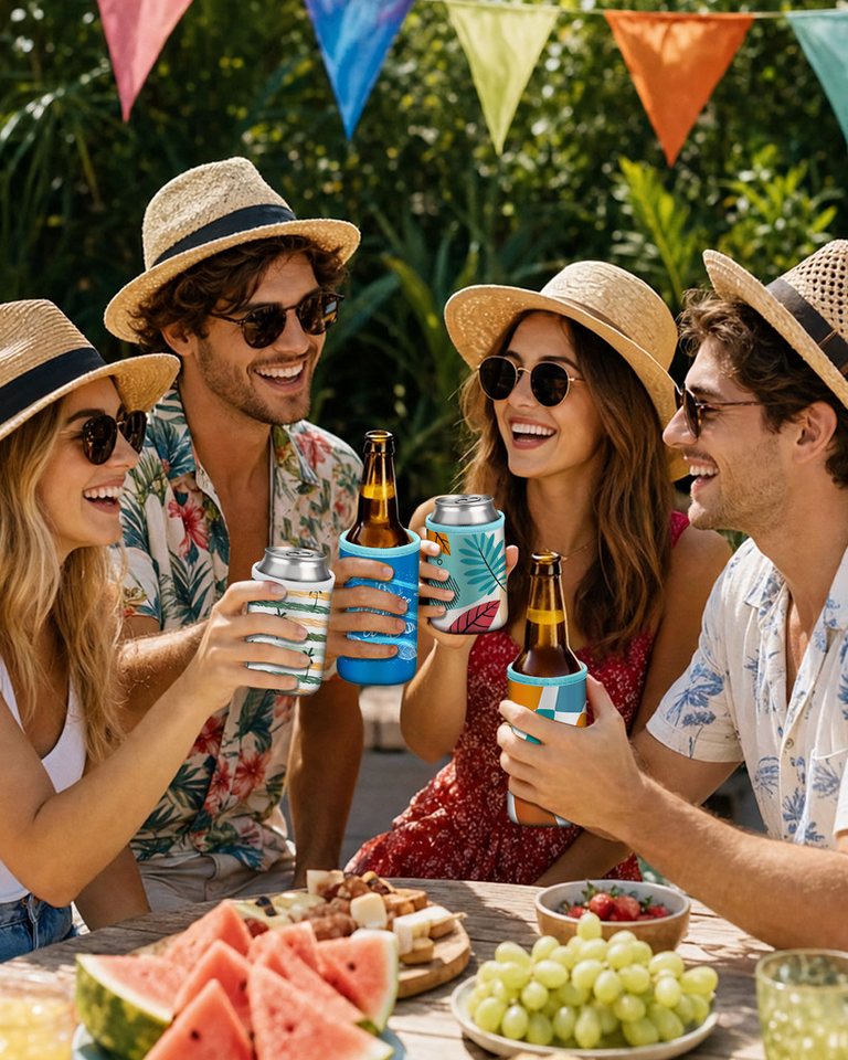 Fintie Outdoor-Flaschenkühler Bierdosen-Kühlhülle Wiederverwendbare Getränkekühler 6 Farben, isolierte Neopren-Getränkehüllen für Bierflaschen und Limonaden 335ml Bild 2