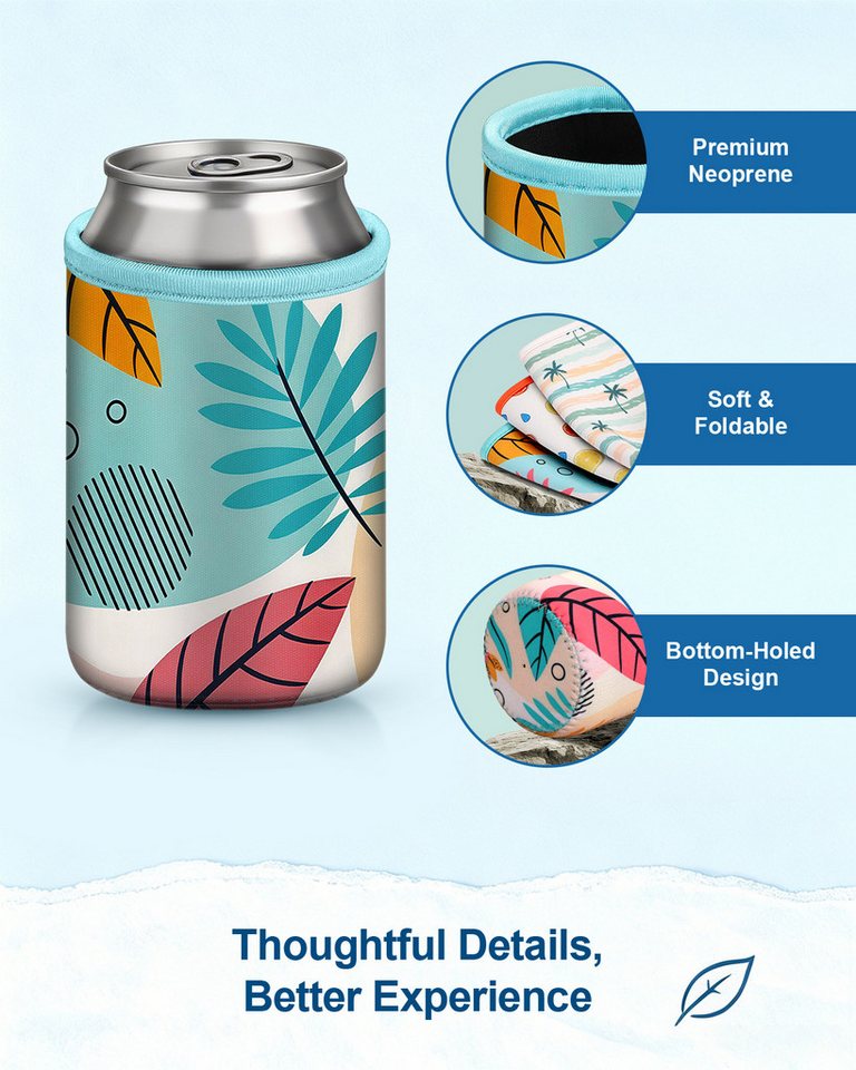 Fintie Outdoor-Flaschenkühler Bierdosen-Kühlhülle Wiederverwendbare Getränkekühler 6 Farben, isolierte Neopren-Getränkehüllen für Bierflaschen und Limonaden 335ml Bild 3