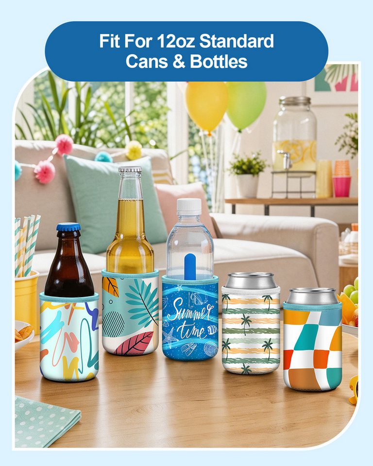 Fintie Outdoor-Flaschenkühler Bierdosen-Kühlhülle Wiederverwendbare Getränkekühler 6 Farben, isolierte Neopren-Getränkehüllen für Bierflaschen und Limonaden 335ml Bild 4
