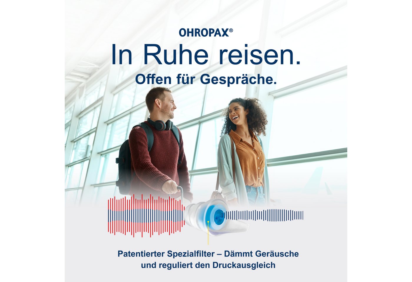 OHROPAX Gehörschutzstöpsel OHROPAX Travel Ohrstöpsel 1 Paar – Ohrschutz mit Druckausgleich